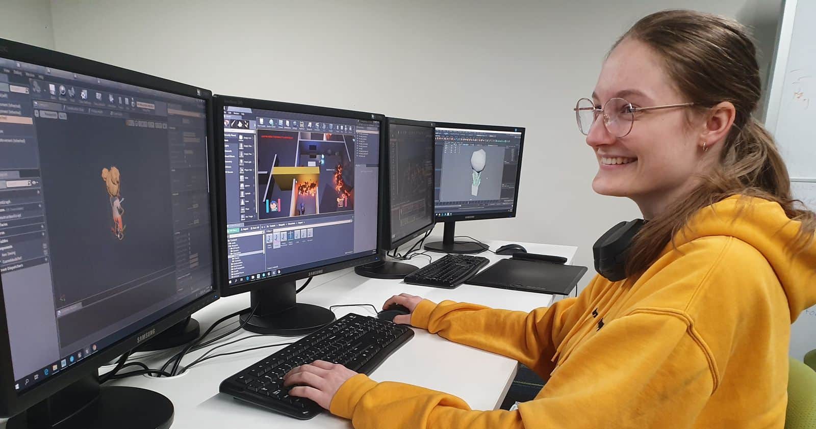 Hannah is studying game art at AIE