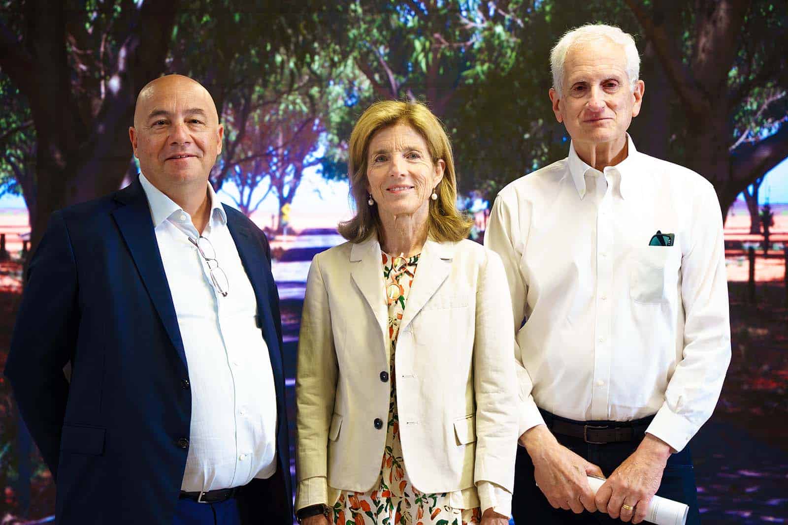 Ambassador Kennedy, Dr Edwin Schlossberg and AIE CEO, John De Margheriti.