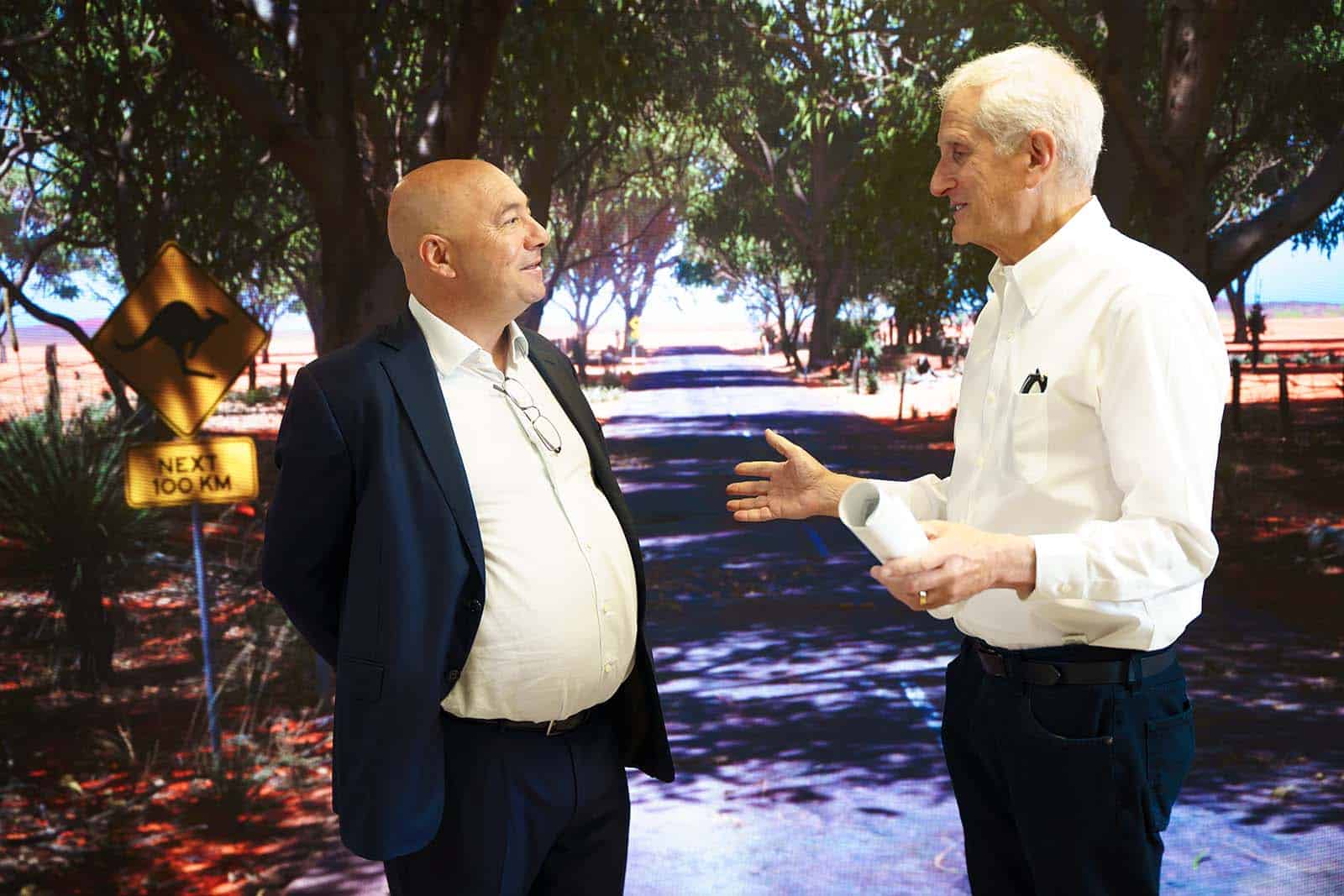 AIE CEO John De Margheriti and Dr Edwin Schlossberg.