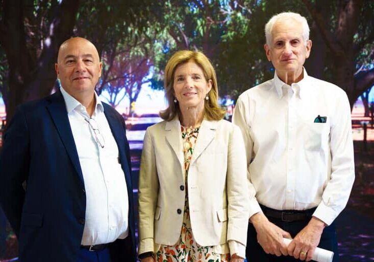 Ambassador Kennedy, Dr Edwin Schlossberg and AIE CEO, John De Margheriti.